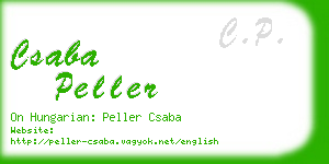 csaba peller business card